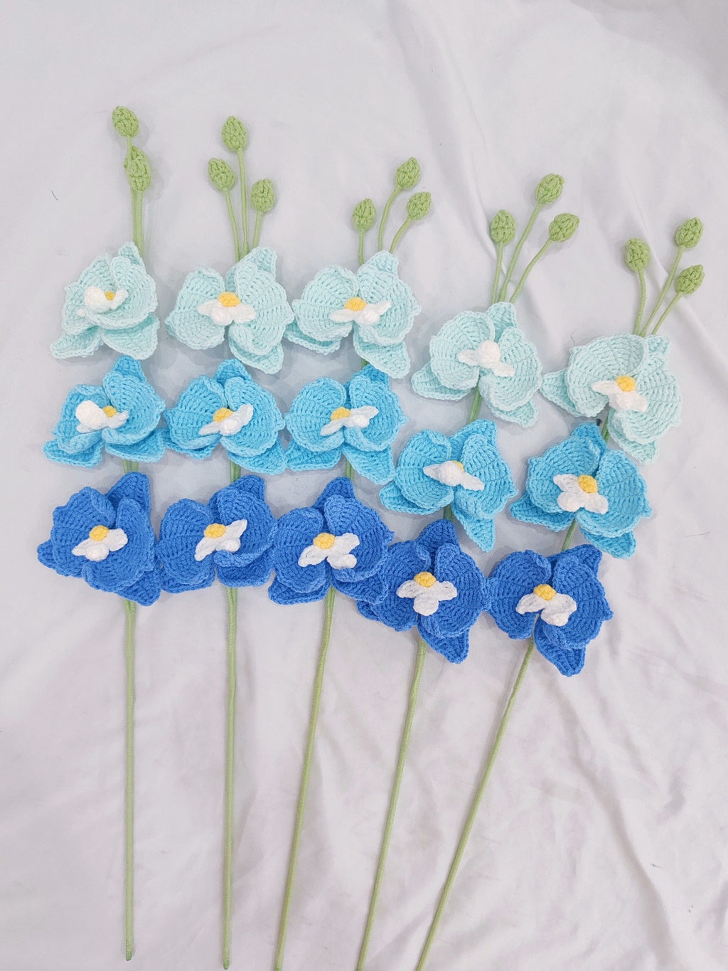 Multi-Head Orchid Crochet Flower Stem CF-025