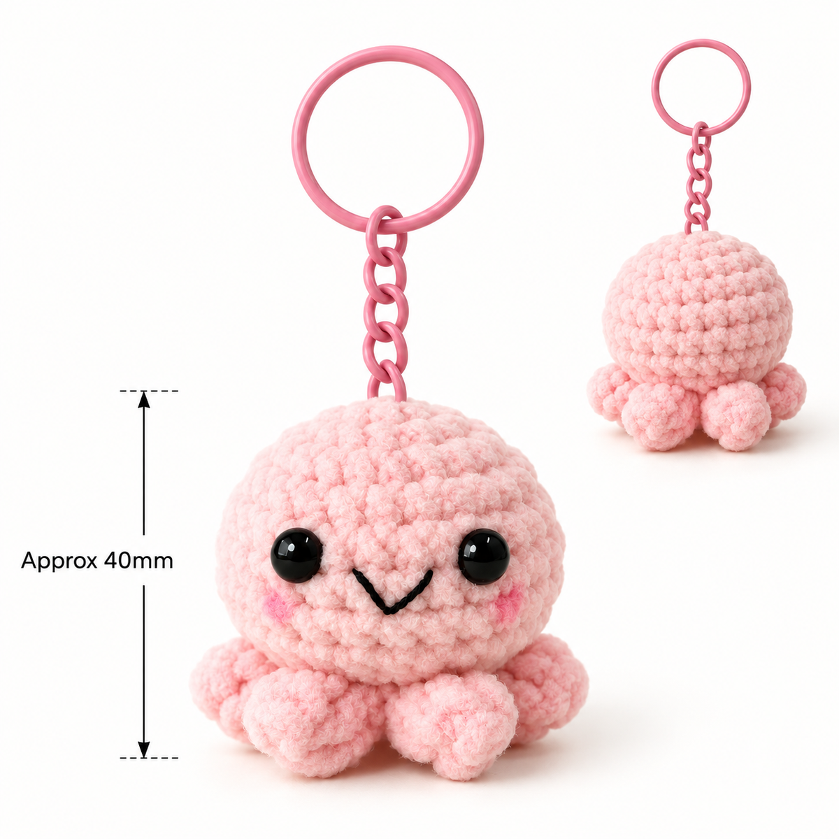 Crochet Octopus Gummy-Yarn Keychain