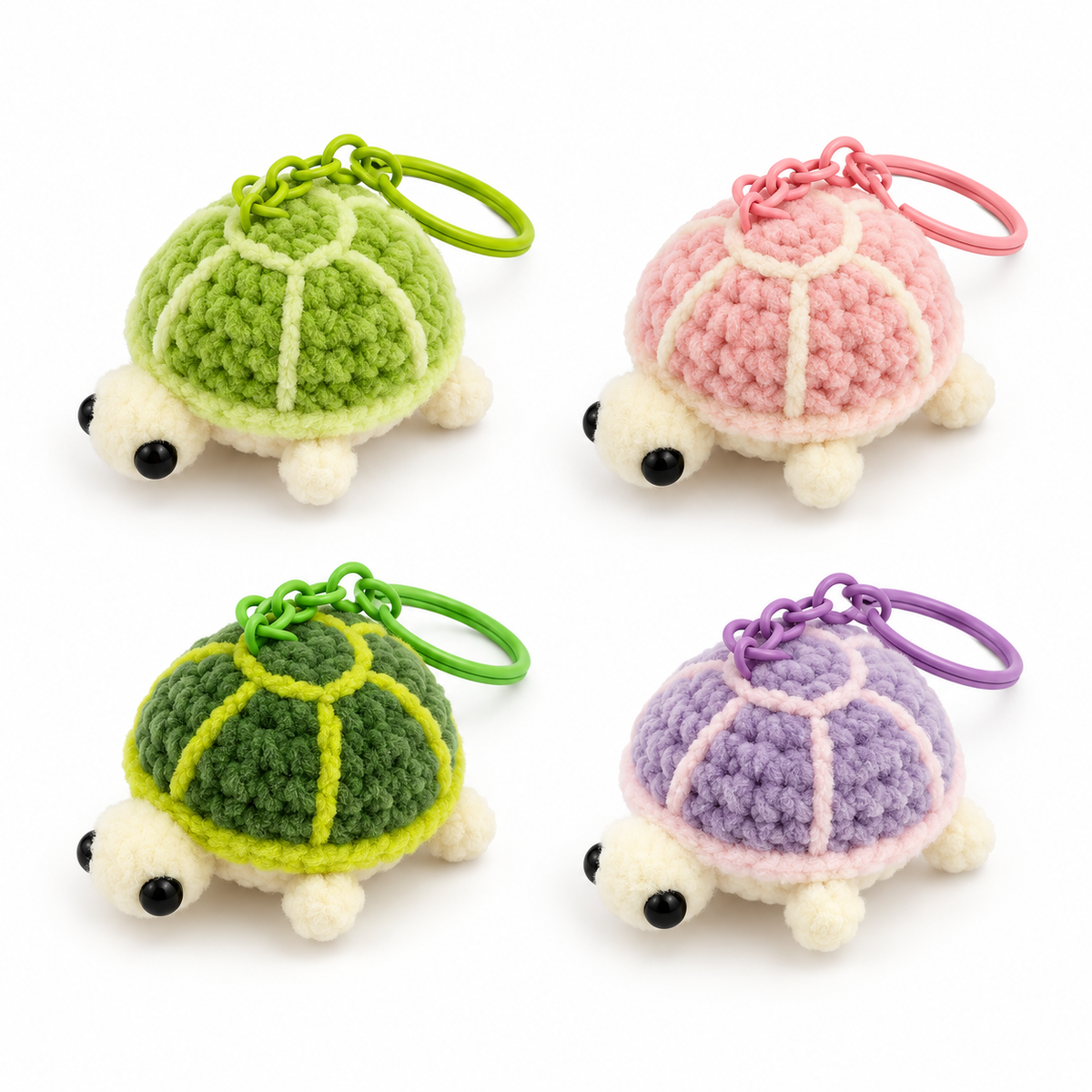 Crochet Turtle Gummy-Yarn Keychain