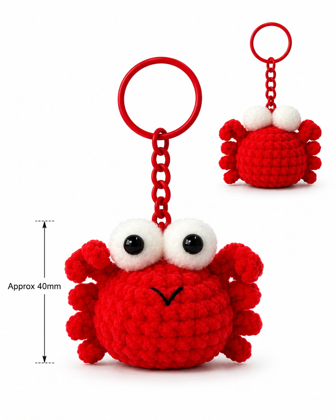 Crochet Crab Gummy-Yarn Keychain