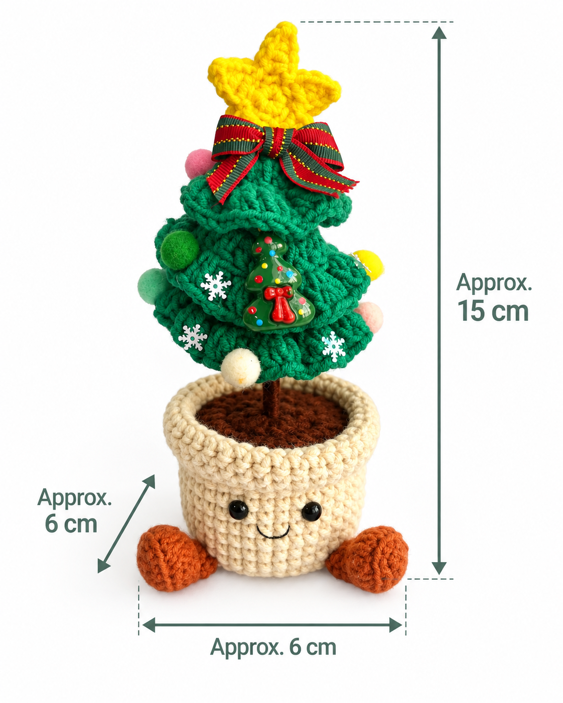 Crochet Christmas Tree Smile Pot