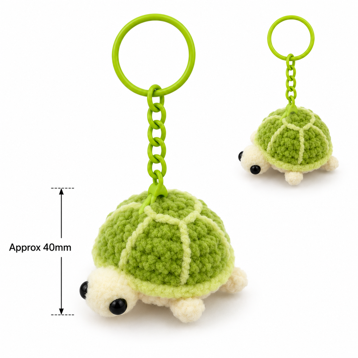 Crochet Turtle Gummy-Yarn Keychain