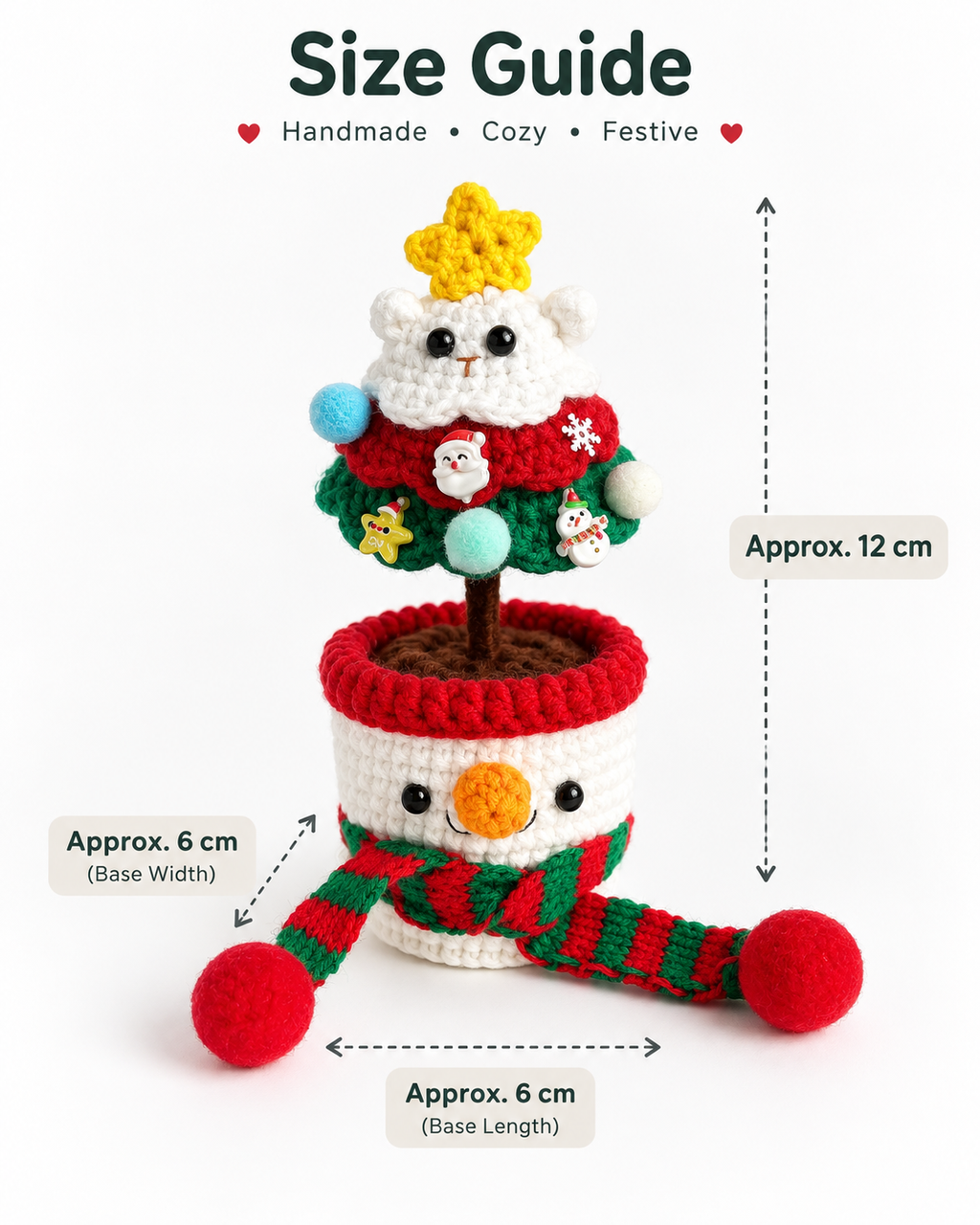 Crochet Snowman Christmas Tree Pot