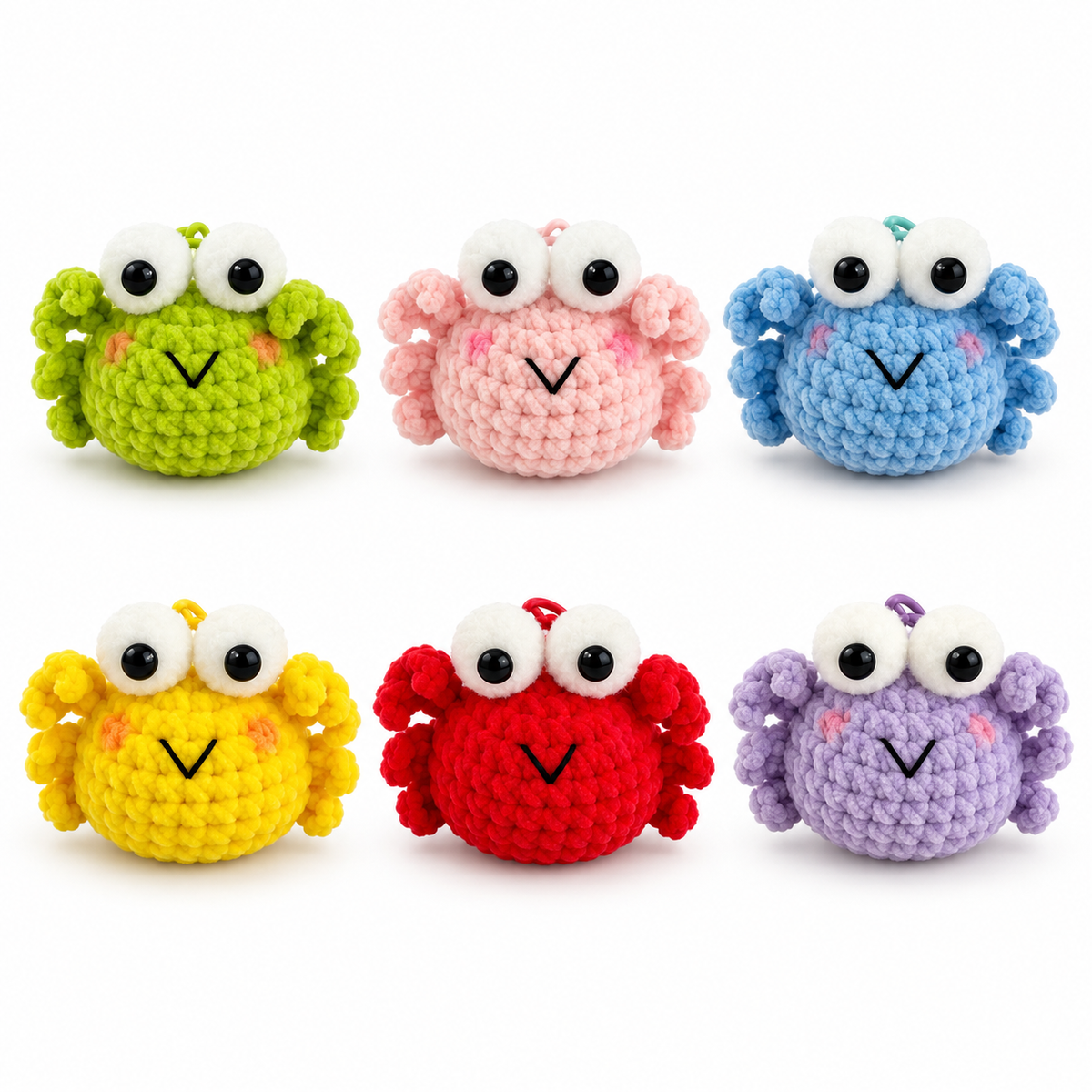 Crochet Crab Gummy-Yarn Keychain