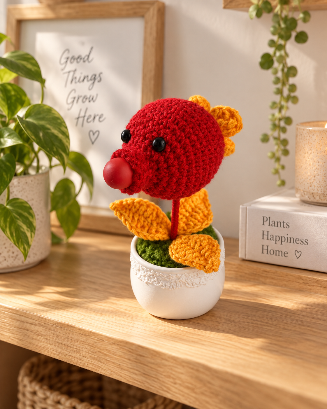 Crochet Bubble Bloom Pot
