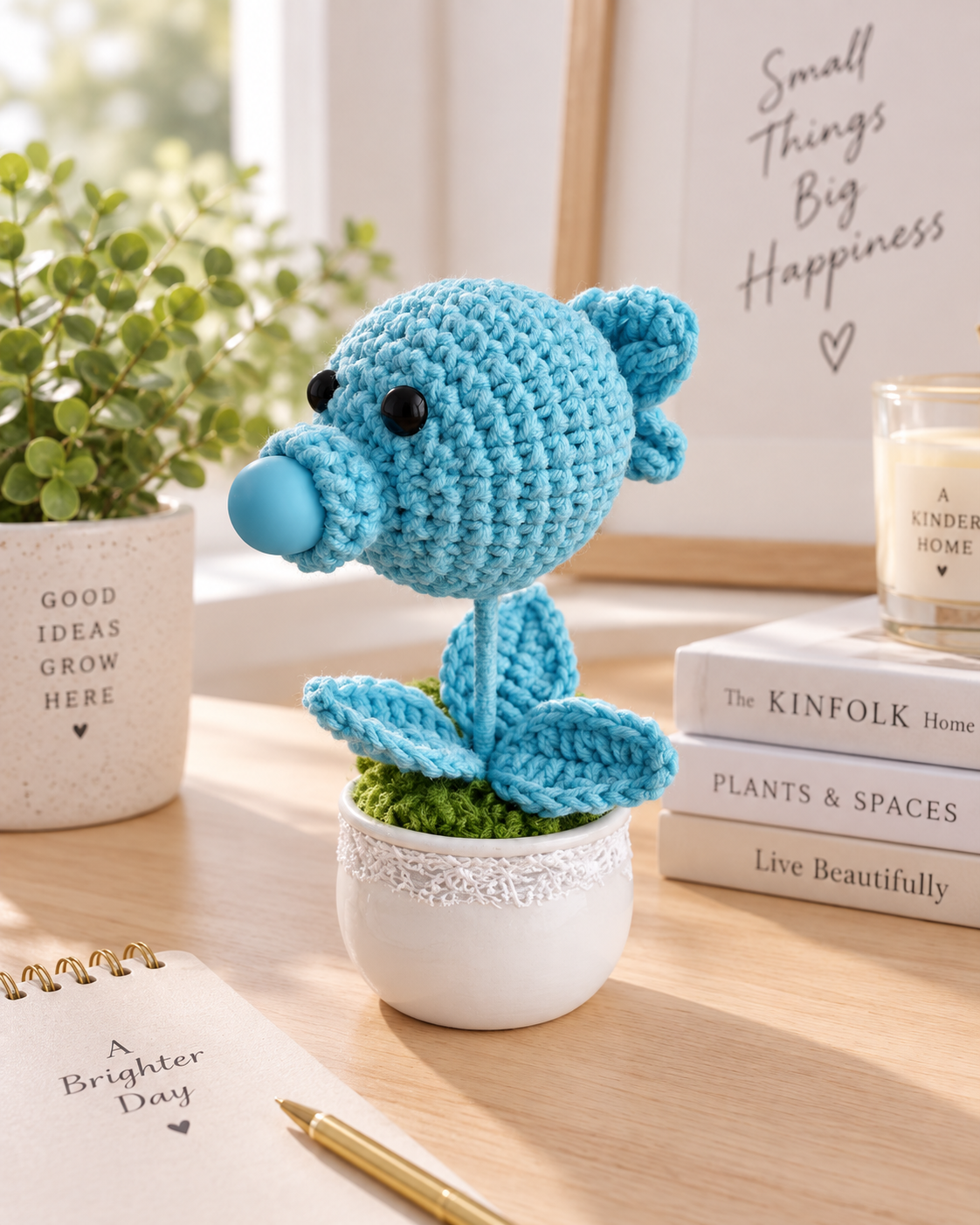 Crochet Bubble Bloom Pot