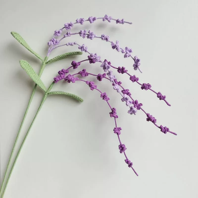 Large Lavender Crochet Flower Stem CF-031