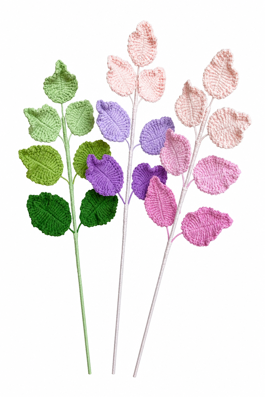 Rose Leaf Crochet Flower Stem CL-016