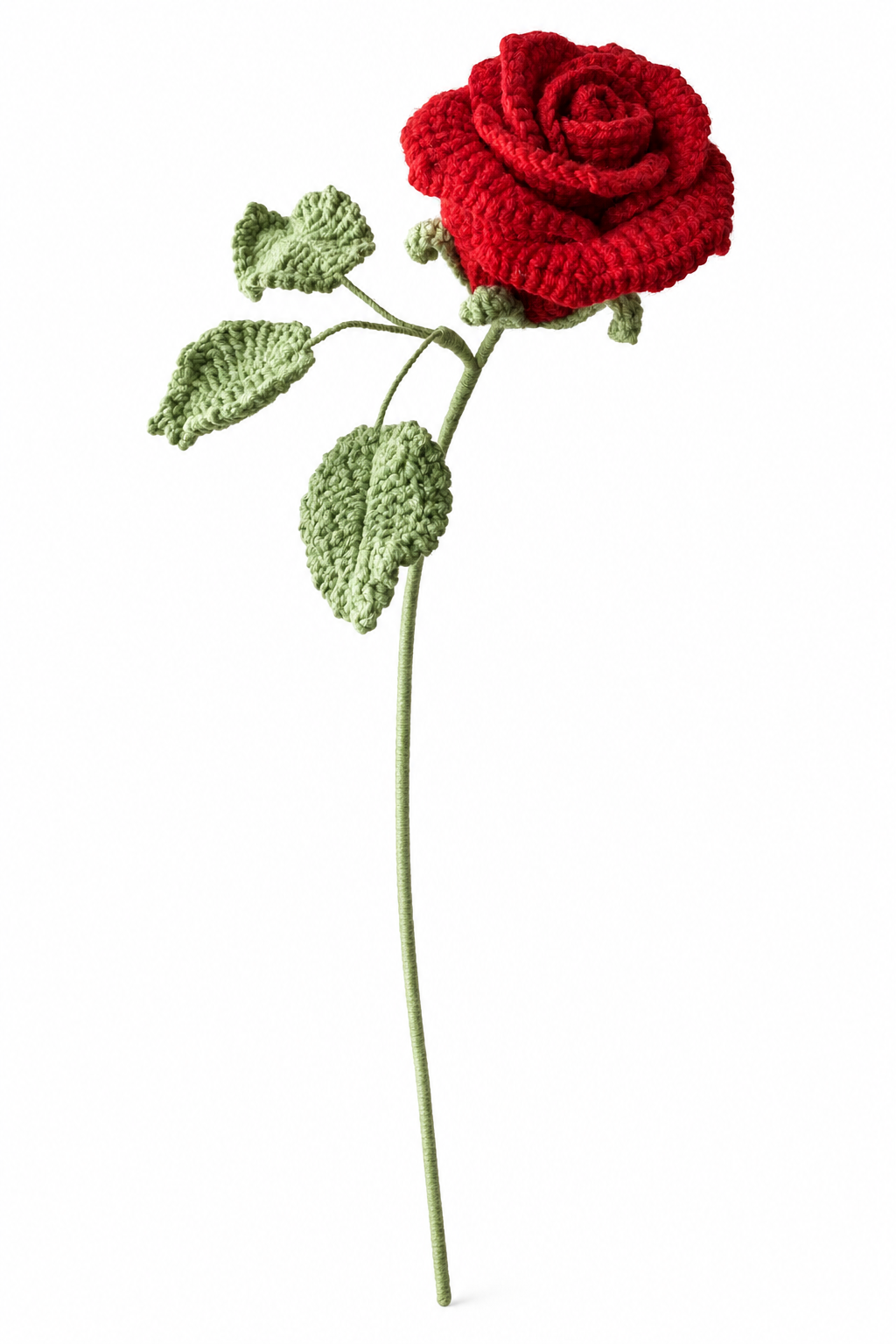 Wineglass Rose Crochet Flower Stem CF-003