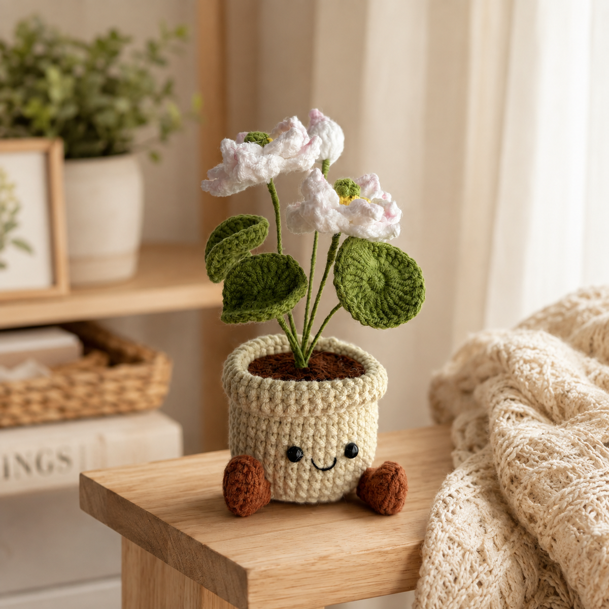Crochet Lotus Smile Pot