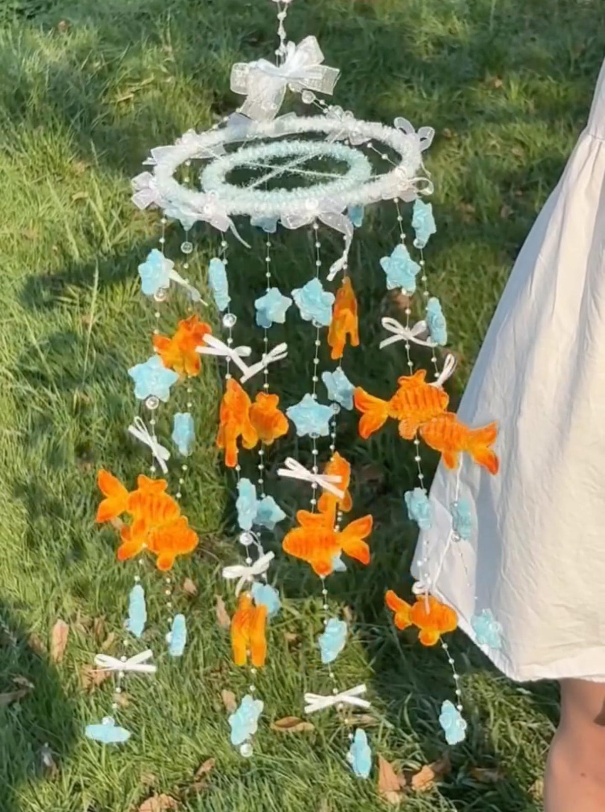 Goldfish Mobile, Handmade Hanging Decor, Playful Koi Ornament, Dreamy Room Accent