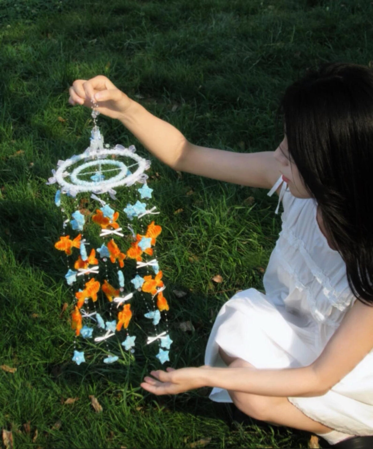 Goldfish Mobile, Handmade Hanging Decor, Playful Koi Ornament, Dreamy Room Accent
