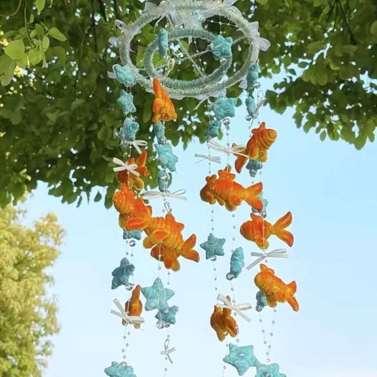 Goldfish Mobile, Handmade Hanging Decor, Playful Koi Ornament, Dreamy Room Accent