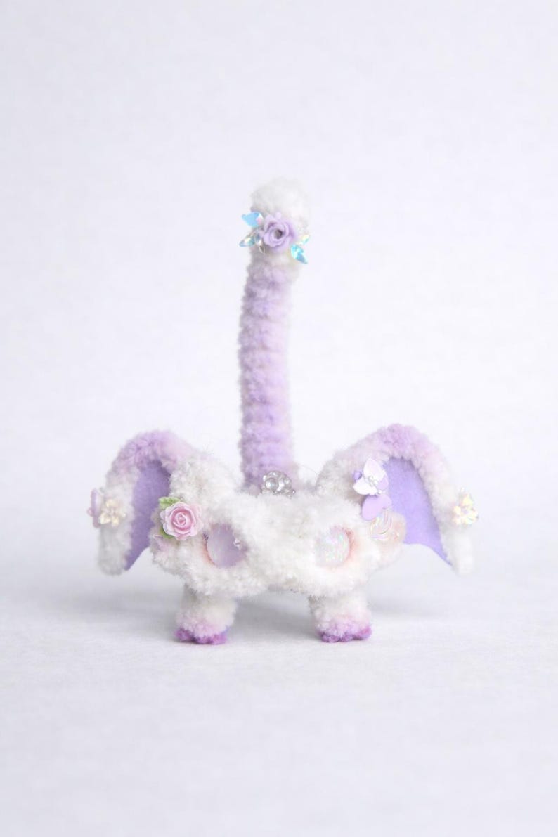 Pastel Baby Pipe Cleaner Dragon Handmade Fantasy Creature Desk Decor Gift