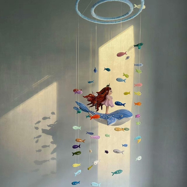 Ocean Baby Mobile DIY Kit | Handmade Pipe Cleaner Wind Chime Nursery Decor