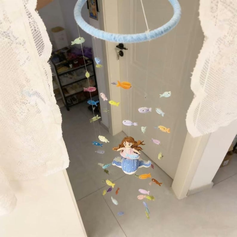 Ocean Baby Mobile DIY Kit | Handmade Pipe Cleaner Wind Chime Nursery Decor