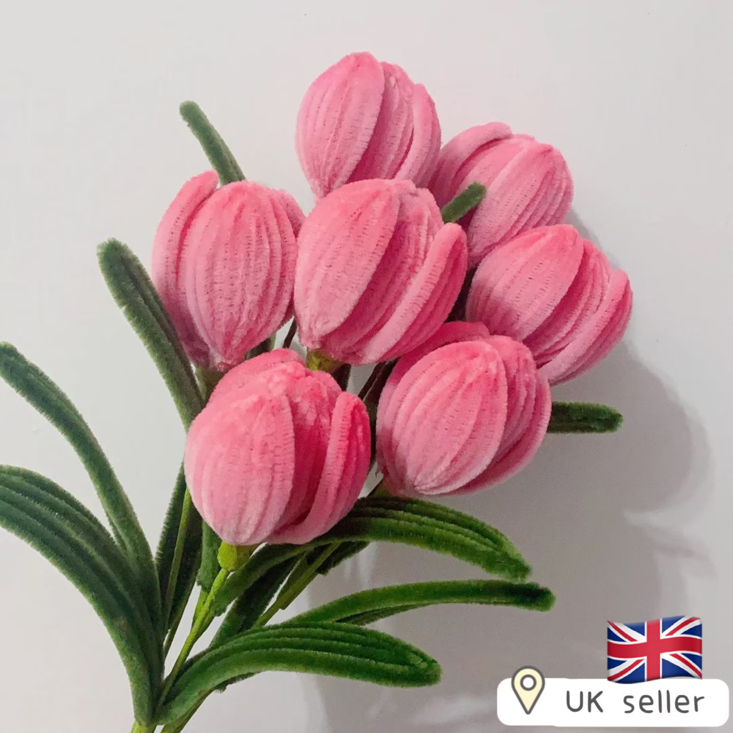 Pipe Cleaners Tulip DIY kit, for 7 handmade flower bouquet, handcrafts chenille stems