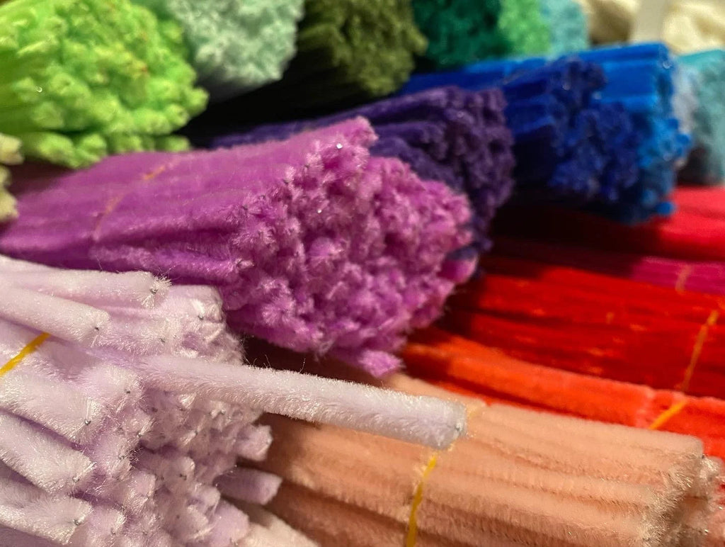 100Pcs 6mm×30cm Pipe Cleaners 52 Colors Extra Dense Fluffy