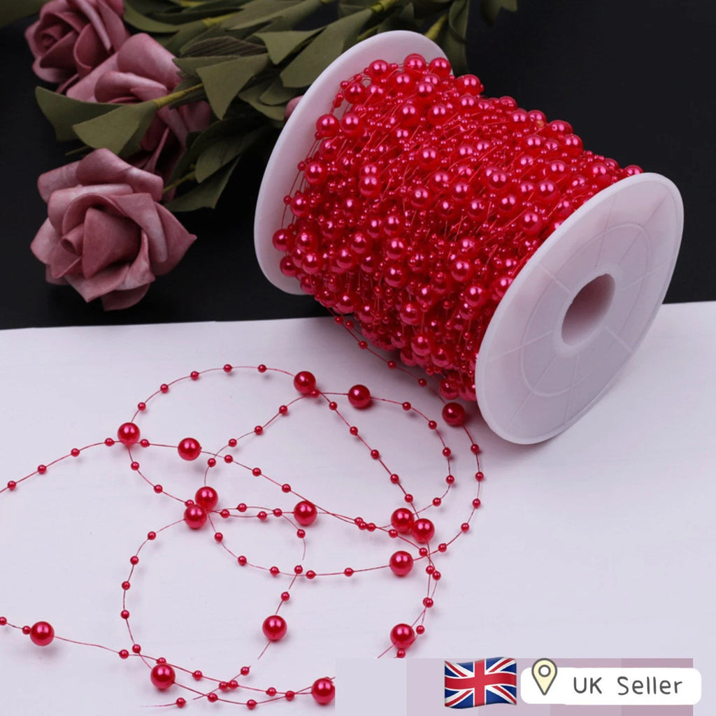 Holographic Pearl Beads Line, 8+3 Luster Artificial Pearl String Decorations