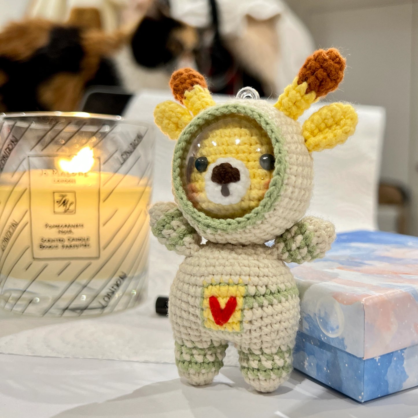 Crochet Space Animal Keyring Amigurumi Astronaut Handmade Gift