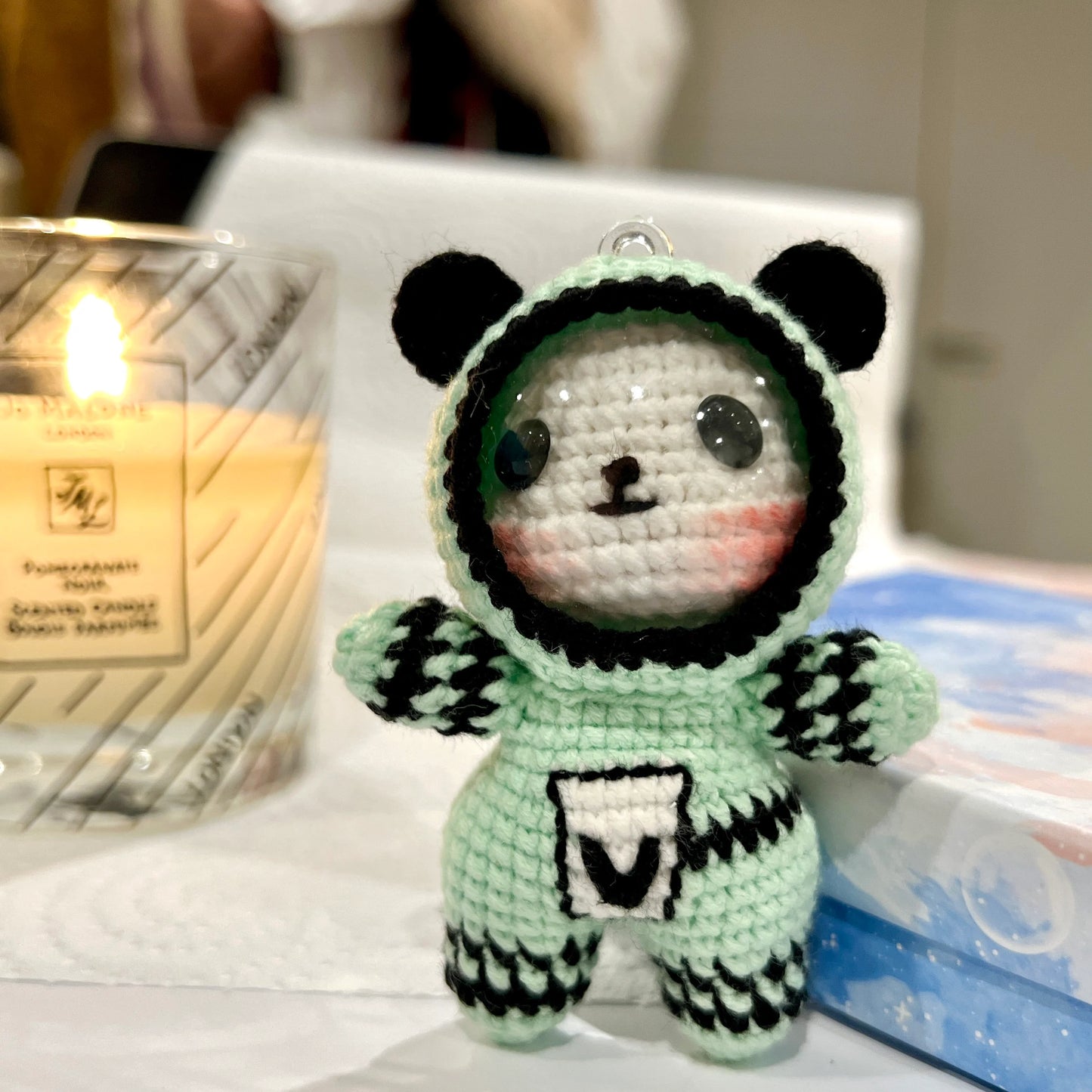 Crochet Space Animal Keyring Amigurumi Astronaut Handmade Gift