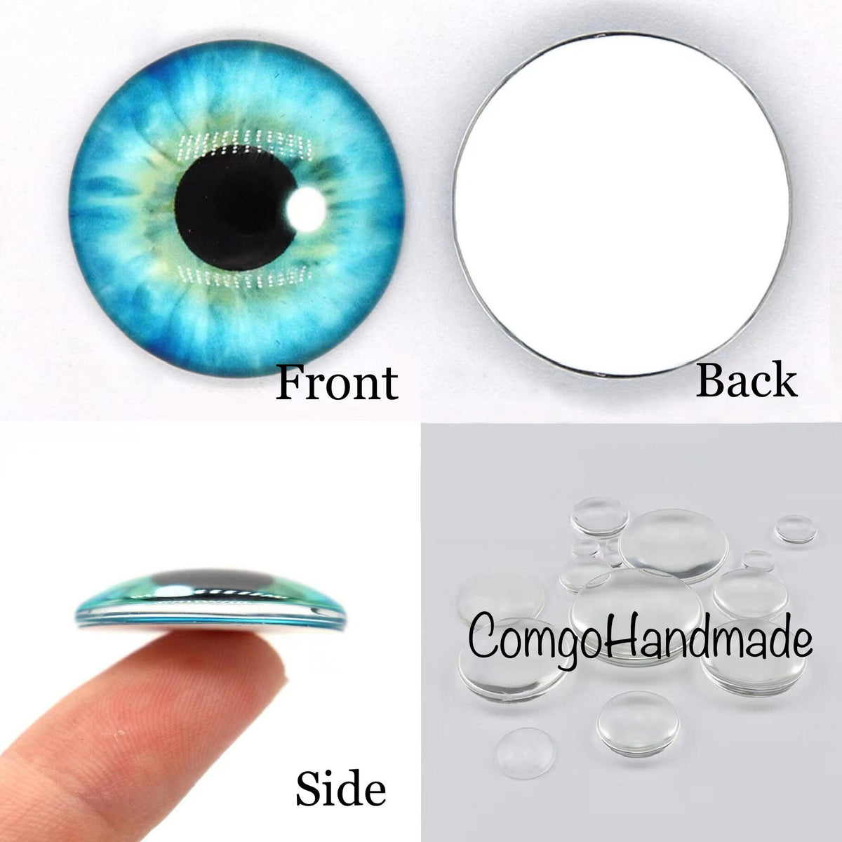 15mm Glass Dragon Eyes 100pcs