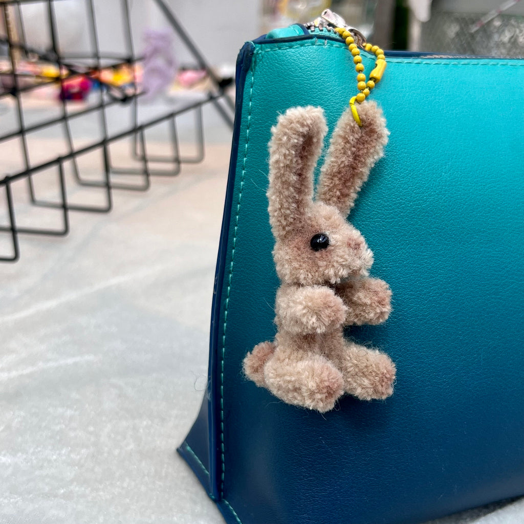 Pipe Cleaner Bunny Charm Cute Keyring Handmade Fluffy Toy