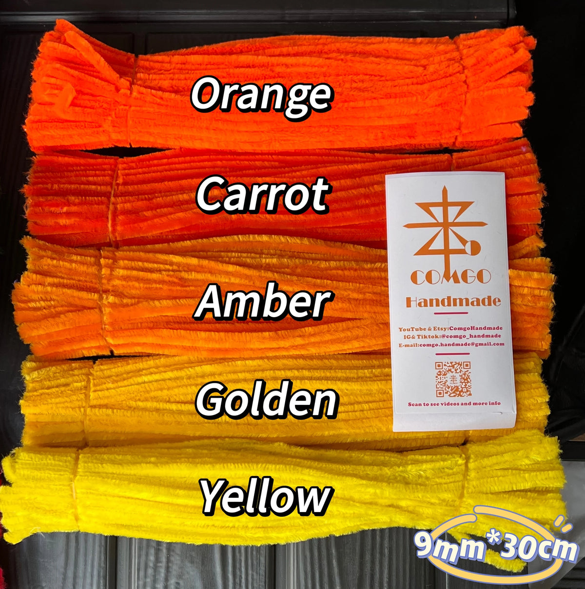 100Pcs 9mm×30cm Thick Pipe Cleaners Extra Dense Chenille Stems 34 Colors