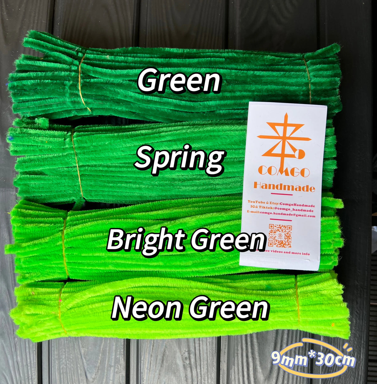 100Pcs 9mm×30cm Thick Pipe Cleaners Extra Dense Chenille Stems 34 Colors