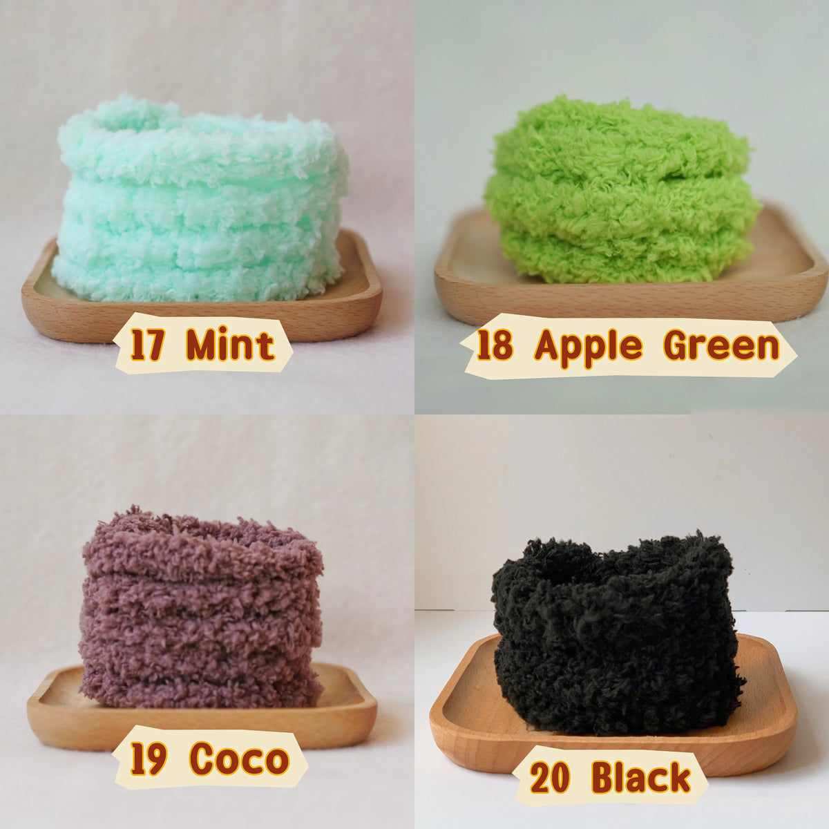 3 Pcs 100cm*20mm Coral Fleece Pipe Cleaners 20 Colors