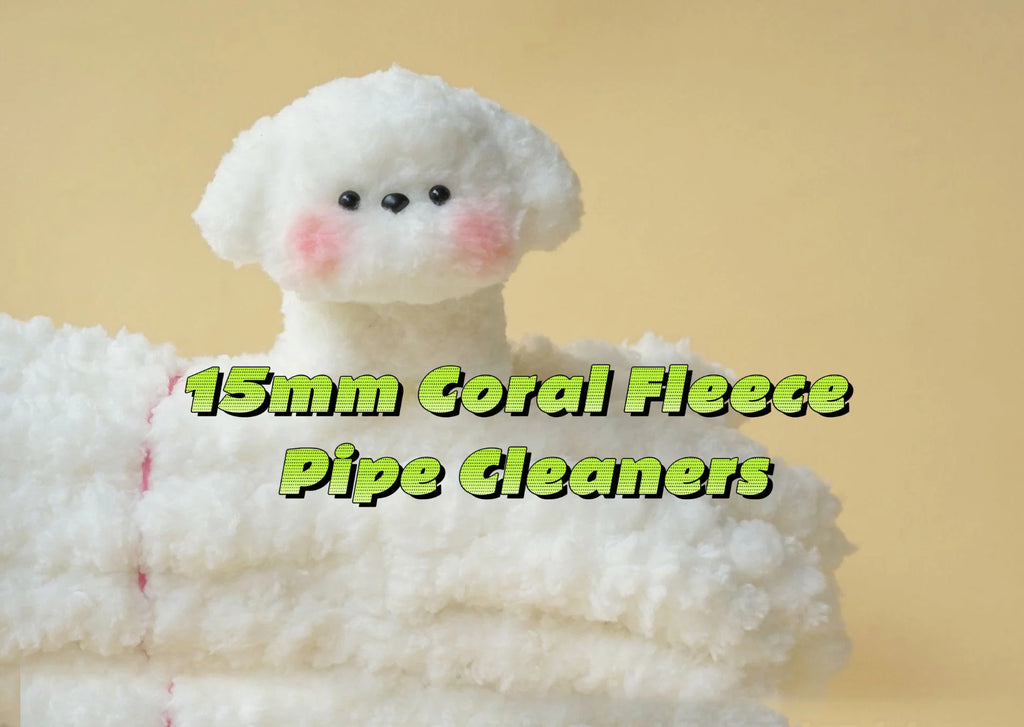 3 Pcs 100cm*20mm Coral Fleece Pipe Cleaners 20 Colors