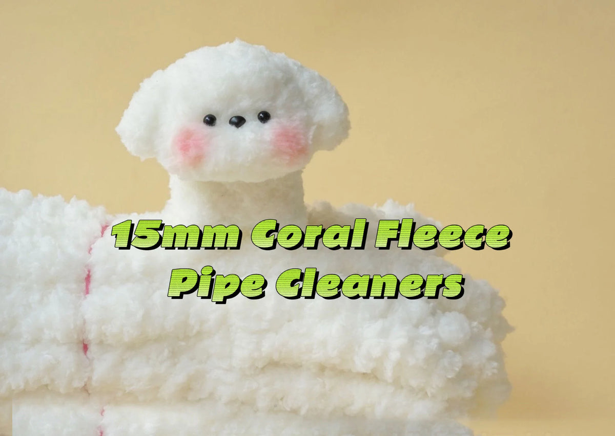 3 Pcs 100cm*20mm Coral Fleece Pipe Cleaners 20 Colors