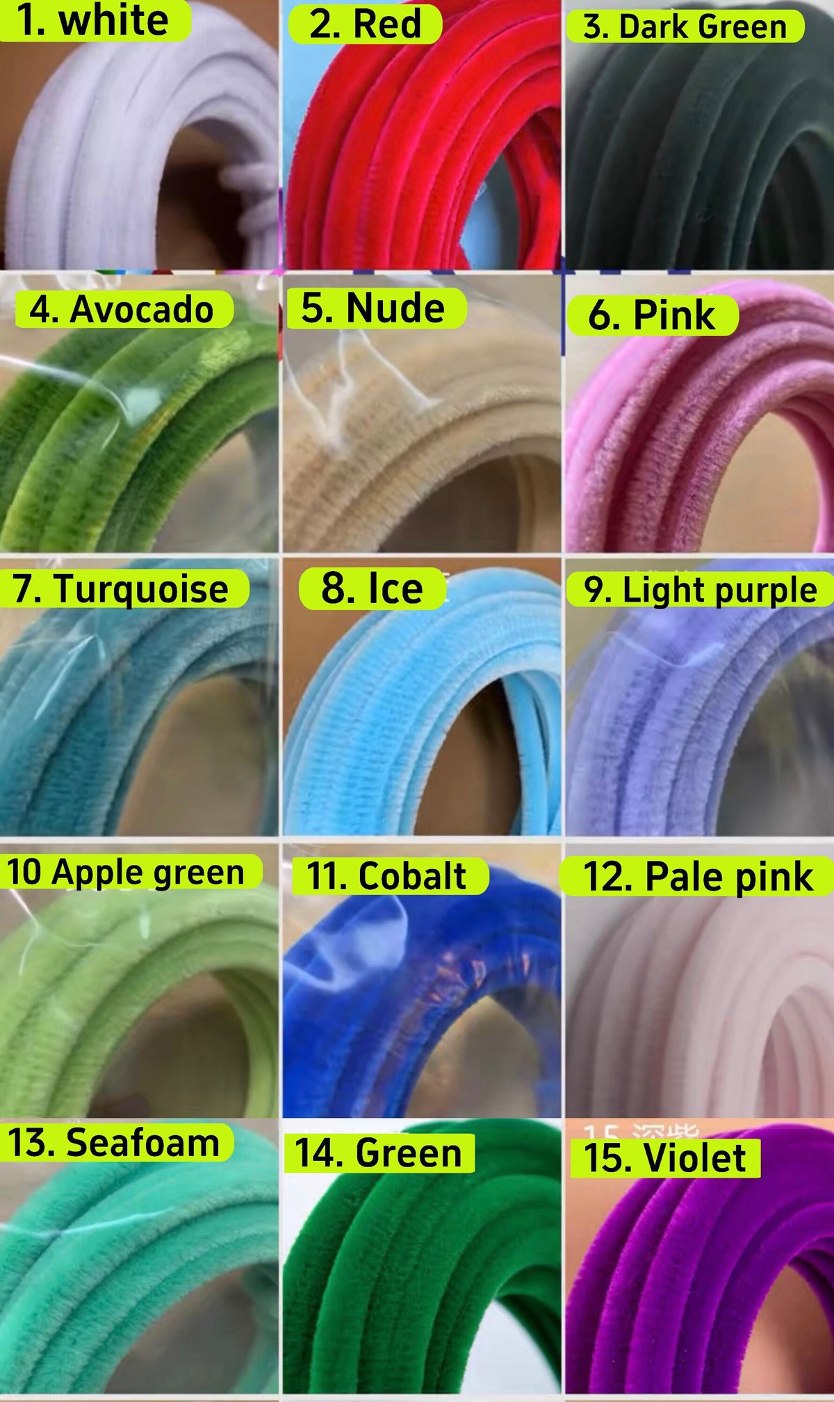 10mm Super Dense Pipe Cleaners Chenille Stems 10Pcs, 2.5m Total Length