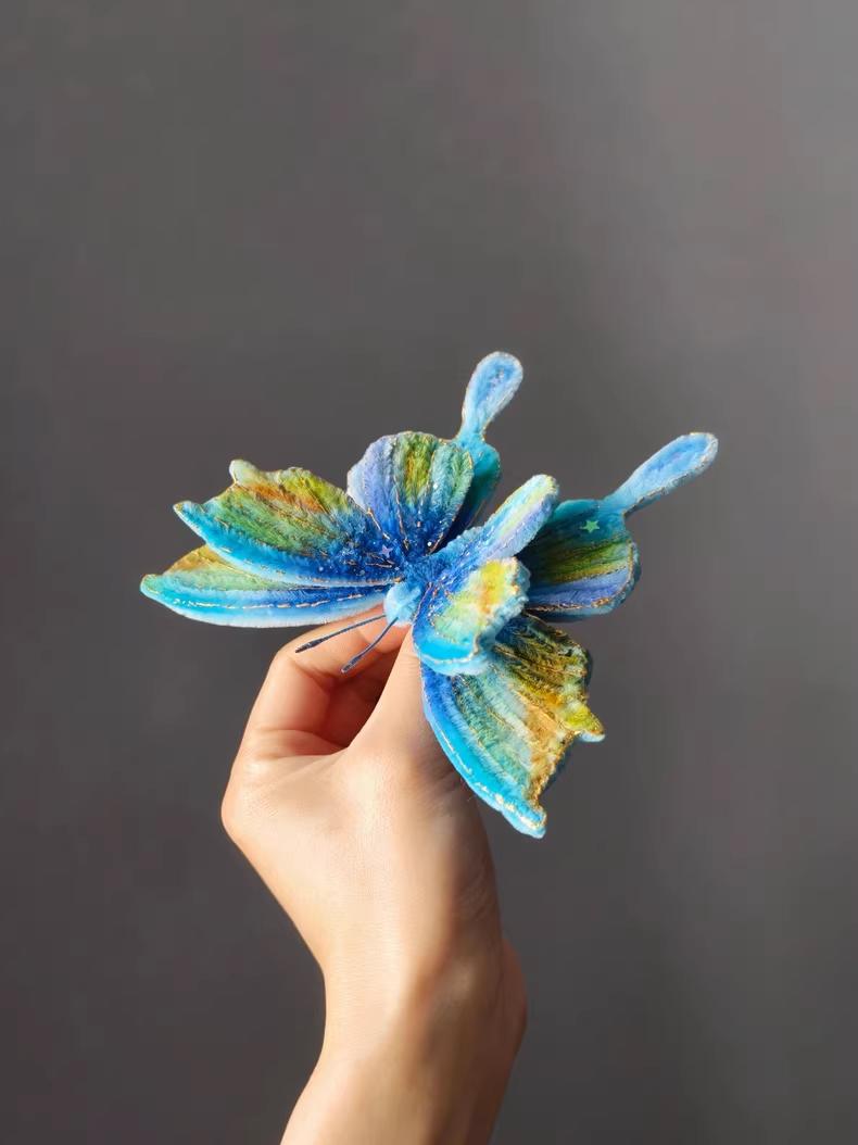Handmade Pipe Cleaner Butterfly Brooch | Custom Colour Unique Gift & Hair Accessory