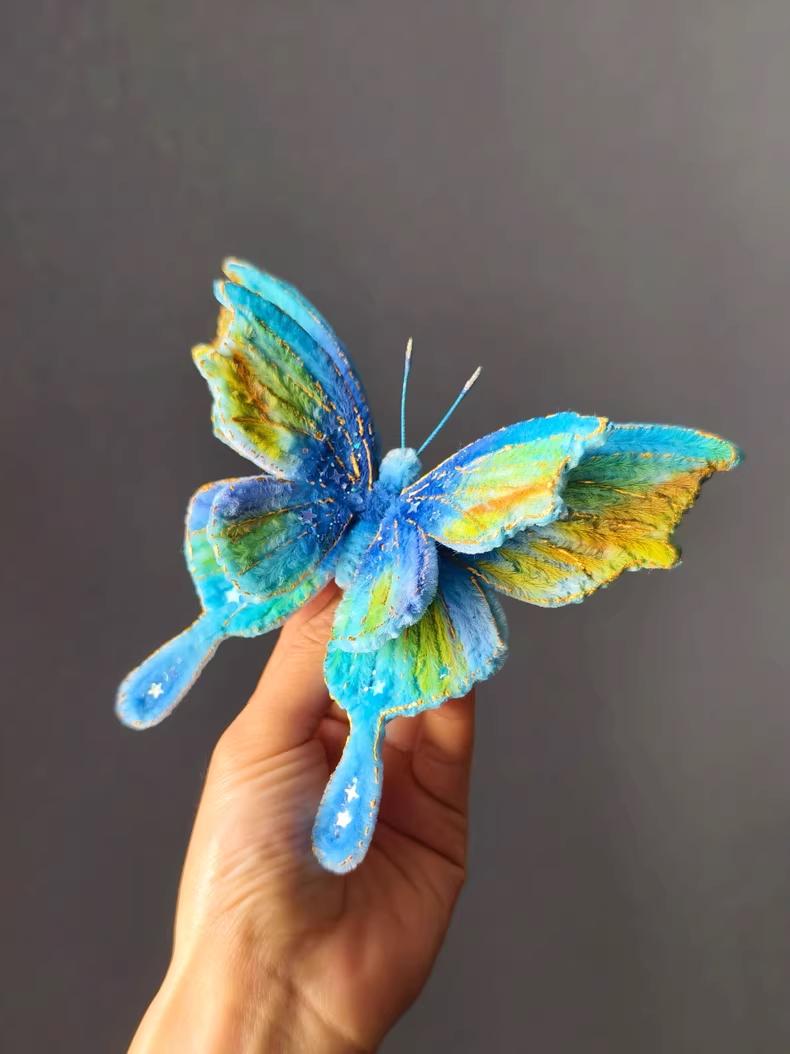 Handmade Pipe Cleaner Butterfly Brooch | Custom Colour Unique Gift & Hair Accessory