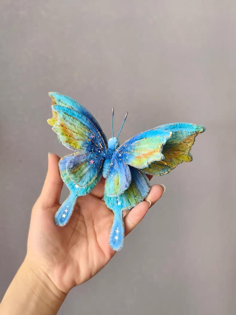 Handmade Pipe Cleaner Butterfly Brooch | Custom Colour Unique Gift & Hair Accessory