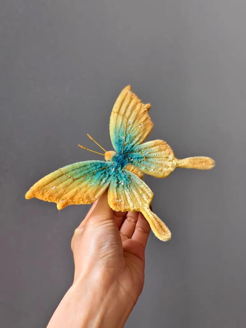 Golden Sky Pipe Cleaner Butterfly Handmade Custom Size Gift
