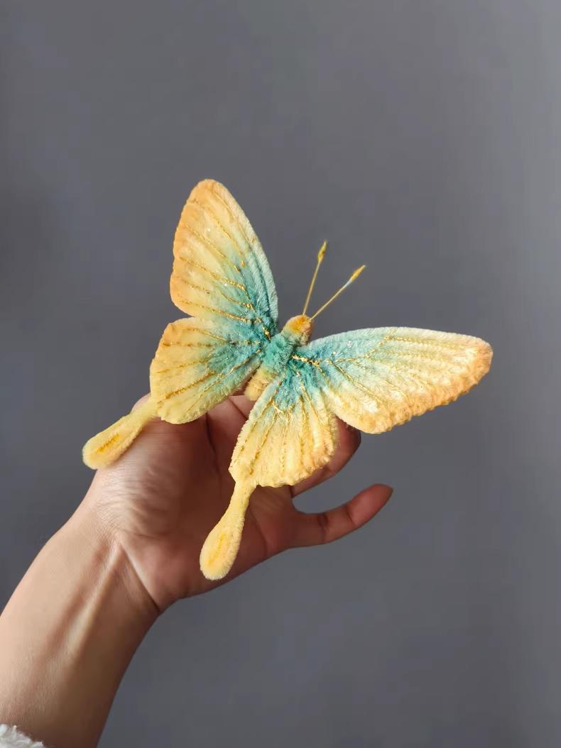 Golden Sky Pipe Cleaner Butterfly Handmade Custom Size Gift