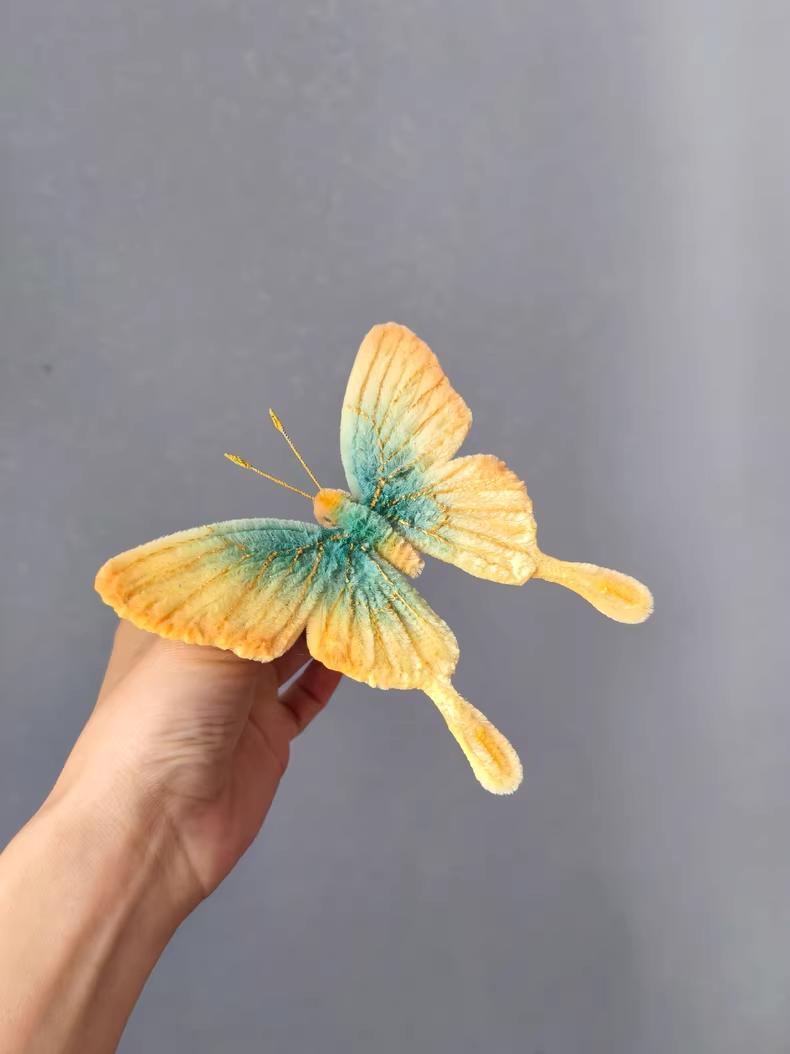 Golden Sky Pipe Cleaner Butterfly Handmade Custom Size Gift