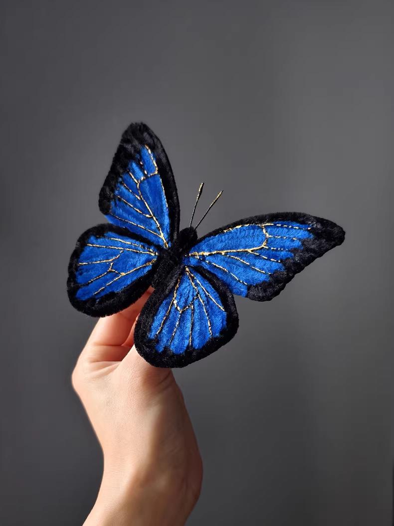 Celestia Morpho Pipe Cleaner Butterfly Handmade Custom Gift