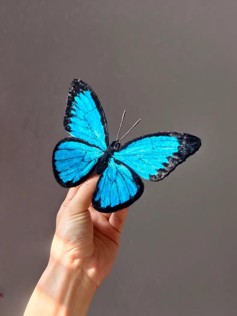 Celestia Morpho Pipe Cleaner Butterfly Handmade Custom Gift
