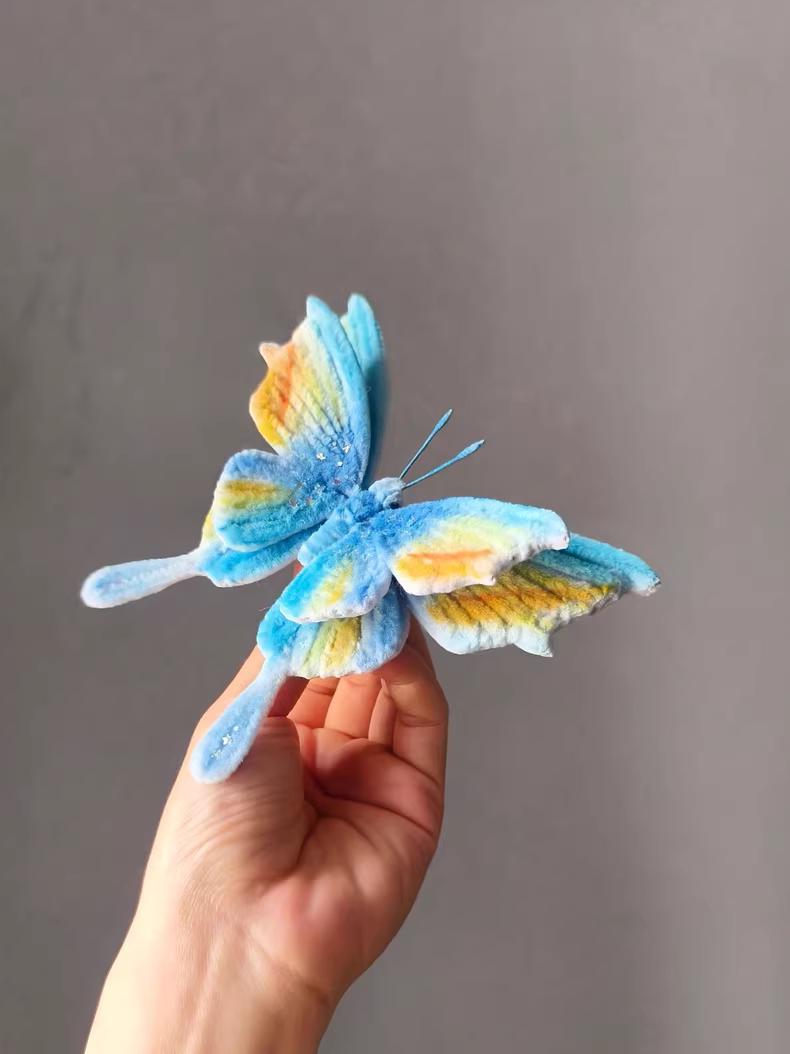 Handmade Pipe Cleaner Butterfly Brooch | Custom Colour Unique Gift & Hair Accessory