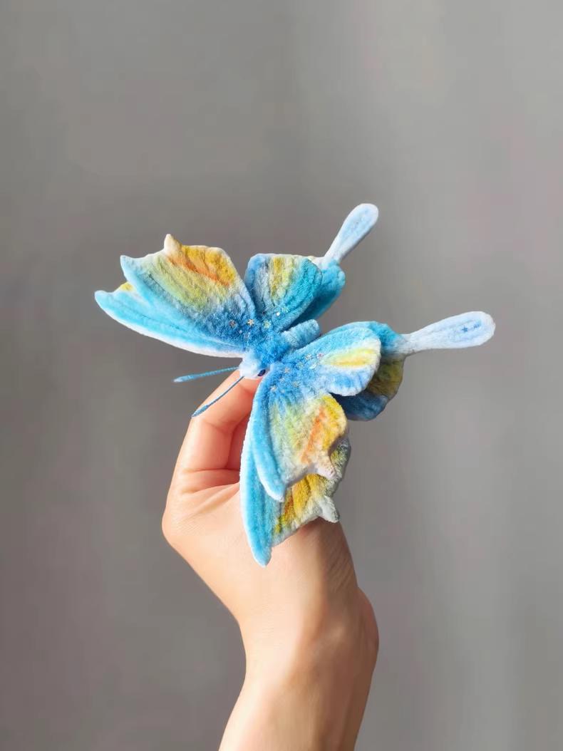 Handmade Pipe Cleaner Butterfly Brooch | Custom Colour Unique Gift & Hair Accessory
