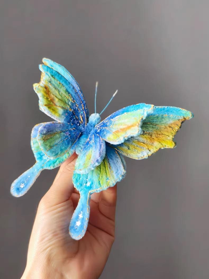 Handmade Pipe Cleaner Butterfly Brooch | Custom Colour Unique Gift & Hair Accessory