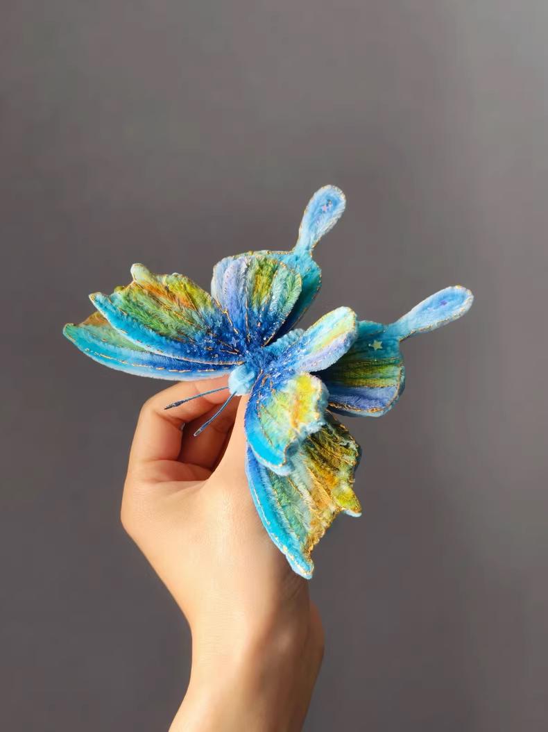 Handmade Pipe Cleaner Butterfly Brooch | Custom Colour Unique Gift & Hair Accessory