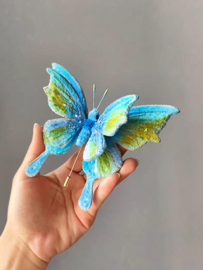 Handmade Pipe Cleaner Butterfly Brooch | Custom Colour Unique Gift & Hair Accessory