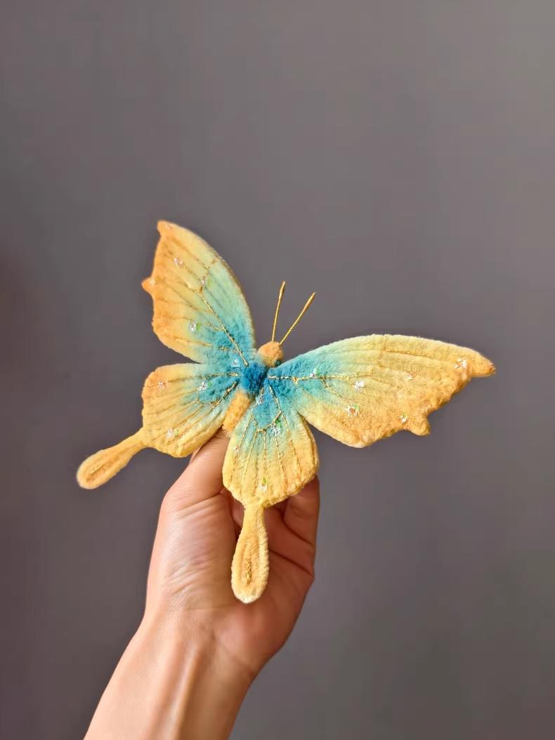 Golden Sky Pipe Cleaner Butterfly Handmade Custom Size Gift