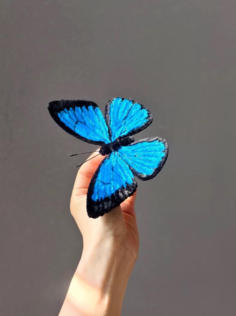 Celestia Morpho Pipe Cleaner Butterfly Handmade Custom Gift