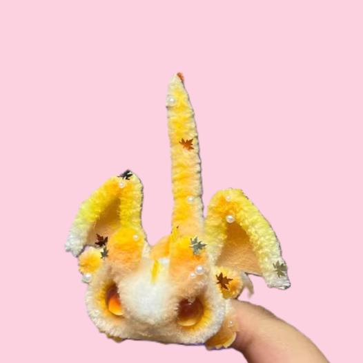 Early Autumn Poseable Mini Pipe Cleaner Dragon Handmade Gift