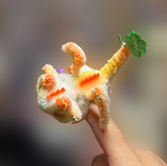 Honey Orange Poseable Mini Pipe Cleaner Dragon Handmade Gift